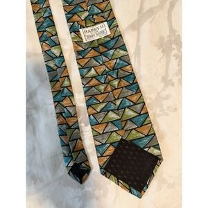 Harry Rosen	Abstract Painted Geometric Pattern	100% Silk Tie Made in Canada